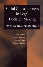 Cover of: Social Consciousness in Legal Decision Making: Psychological Perspectives