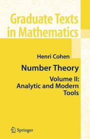 Cover of: Number Theory: Volume II: Analytic and  Modern Tools (Graduate Texts in Mathematics)