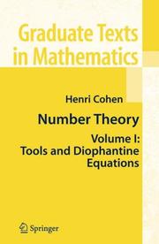 Cover of: Number Theory: Volume I by Henri Cohen