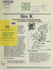Cover of: Site K, Rincon Point-South Beach redevelopment project area by San Francisco Redevelopment Agency (San Francisco, Calif.)