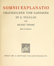 Cover of: Somnii explanatio: Traumbilder vom Gardasee in S. Vigilio