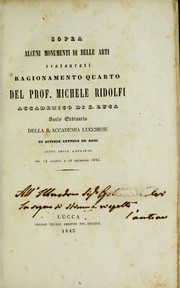 Cover of: Sopra alcuni monumenti di belle arti restaurati by Michele Ridolfi