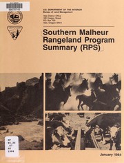 Cover of: Southern Malheur rangeland program summary (RPS)