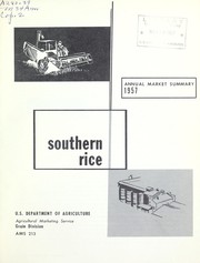 Cover of: Southern rice: annual market summary, 1957