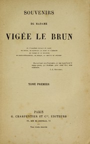 Cover of: Souvenirs de Madame Vigée le Brun by Louise-Elisabeth Vigée-Lebrun