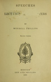 Cover of: Speeches, lectures, and letters