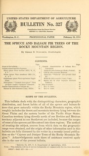 Cover of: The spruce and balsam fir trees of the Rocky Mountain region