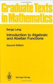 Cover of: Introduction to algebraic and abelian functions