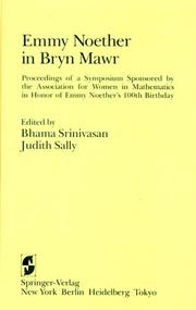 Cover of: Emmy Noether in Bryn Mawr: proceedings of a symposium