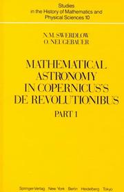 Cover of: Mathematical astronomy in Copernicus's De revolutionibus