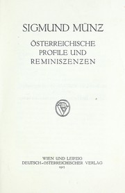 Cover of: Österreichische Profile und Reminiszenzen by Sigmund Münz