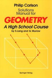 Cover of: Solutions manual for Geometry by Philip Carlson