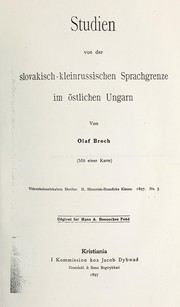 Cover of: Studien von der slovakisch-kleinrussischen Sprachgrenze im östlichen Ungarn