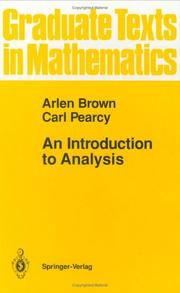 Cover of: An introduction to analysis by Arlen Brown