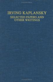 Cover of: Selected papers and other writings