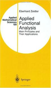 Cover of: Applied functional analysis by Eberhard Zeidler, Eberhard Zeidler