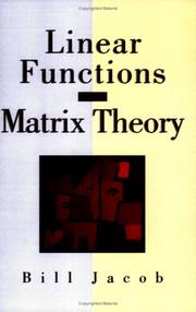 Cover of: Linear functions and matrix theory