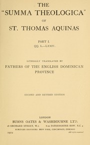 Cover of: The " Summa theologica" of St. Thomas Aquinas ... by Thomas Aquinas