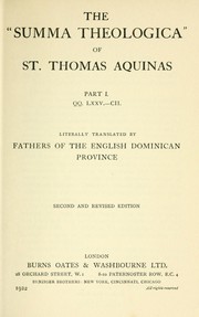 Cover of: The " Summa theologica" of St. Thomas Aquinas ...