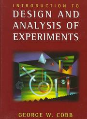 Cover of: Introduction to design and analysis of experiments by George W. Cobb