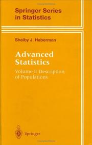 Cover of: Advanced statistics by Shelby J. Haberman