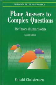 Cover of: Plane answers to complex questions by Christensen, Ronald