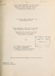 Cover of: Test shipments of Elberta peaches from South Carolina to New York, 1948: (unaccompanied shipments comparing types of baskets and degree of ventilation in baskets)