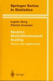 Cover of: Modern Multidimensional Scaling by Ingwer Borg, Patrick Groenen