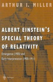 Cover of: Albert Einstein's Special Theory of Relativity by Arthur I. Miller