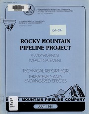 Cover of: Threatened and endangered species, technical report: Rocky Mountain Pipeline Project : environmental impact statement
