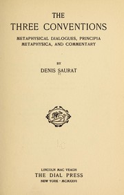 Cover of: The three conventions: metaphysical dialogues