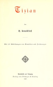 Cover of: Tizian by H. Knackfuss