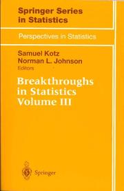 Breakthroughs in statistics by Samuel Kotz, Norman L. Johnson, N.L. Johnson