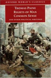 Cover of: Rights of Man, Common Sense, and Other Political Writings (Oxford World's Classics)