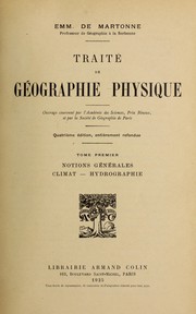 Cover of: Traite de geographie physique. --