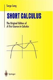 Cover of: Short Calculus