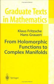 Cover of: From Holomorphic Functions to Complex Manifolds by Klaus Fritzsche, Hans Grauert