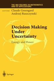 Cover of: Decision Making Under Uncertainty by Patricia Brick