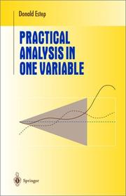 Cover of: Practical Analysis in One Variable by Donald Estep
