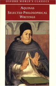 Cover of: Selected Philosophical Writings (Oxford World's Classics) by Thomas Aquinas