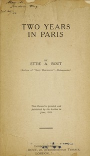 Cover of: Two years in Paris