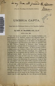 Cover of: Umbria capta: read before the Philological Section of the Canadian Institute, April 25th, 1887