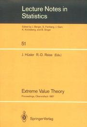 Cover of: Extreme Value Theory: Proceedings of a Conference Held in Oberwolfach, Dec. 6-12, 1987 (Lecture Notes in Statistics)