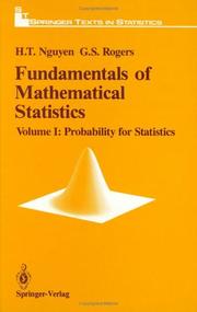 Cover of: Fundamentals of mathematical statistics by Hung T. Nguyen