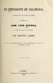 Cover of: Un estudiante de Salamanca: zarzuela en tres actos y en verso