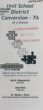 Cover of: Unit school district conversion - 7A at a glance by Illinois State Board of Education (1973- )