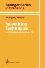 Cover of: Smoothing Techniques: With Implementation in S (Springer Series in Statistics)