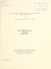 Cover of: U.S. agricultural export shares by regions and states, fiscal year 1965-66