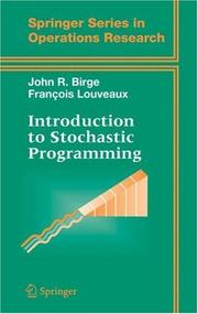 Cover of: Introduction to stochastic programming by John R. Birge