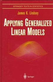 Cover of: Applying Generalized Linear Models by James K. Lindsey